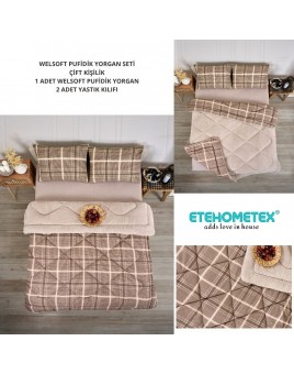 ETE HOMETEX ÇİFT KİŞİLİK LÜX WELSOFT YORGAN 195X215CM SAFİR BEJ 8696474231947